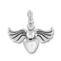  Sterling Silver Charm-Angel Charm with Heart 17x20mm