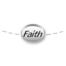 Sterling Silver Mini Message Bead-FAITH 6x9mm