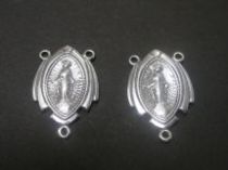 Sterling Silver Rosary Centre MIRACULOUS 21.5x 14.5 mm