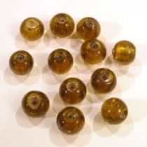  Foil Beads Round -6mm-Amber
