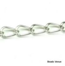Curb Chain (Steel) 6.5 x 4mm Silver Plated