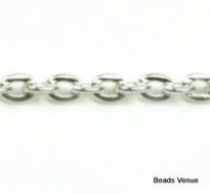 Cable (Flat)Chain (steel) 2x 3mm Silver Plated