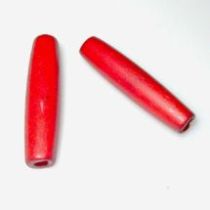 Bone Hair Pipe Beads 1.5 inch  Red