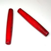 Bone Hair Pipe Beads 2.0 inch - Red 