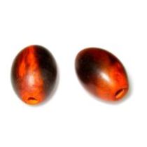 Horn Bead Oval 13 x10 mm -Cherry