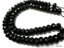 Black Onyx (dyed) Faceted Rondelle-4x6 mm -16
