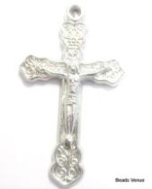 Crucifix Metal Silver Plated 33 x19mm