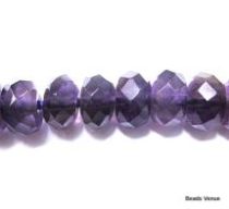  Amethyst Faceted Rondelle 7-8mm x 4-5mm
