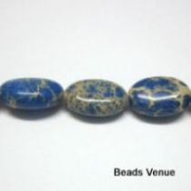  Impression Jasper Ovals- Blue 8 x 12 mm
