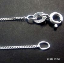 Sterling Silver Close Curb Link Chain W/Clasp -45 cms. 