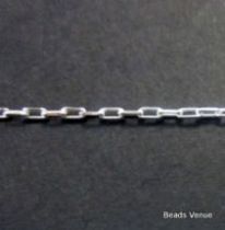  Sterling Silver Long Cable Chain W/Clasp -40 cms.