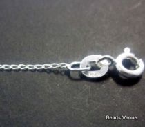 Sterling Silver Long Curb Diamond Cut Chain W/Clasp -45 cms.