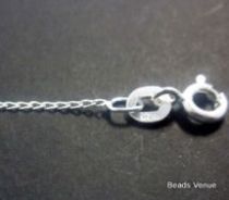  Sterling Silver Long Curb Diamond Cut Chain W/Clasp -40 cms.(picture enlarged not the true size)