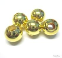  Round Beads -Plain Gold Plated- 4MM -100 Pcs. 