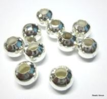  Round Beads -Plain Silver Plated- 4MM 