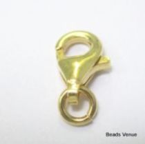 Vermeil Gold Parrot Clasp W/Ring-9.5mm