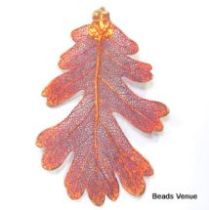 Natural Oak Leaf Pendant Iridescent Copper-75-80 mm 