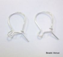 Sterling Silver Kidney Wire 15x 9.50mm