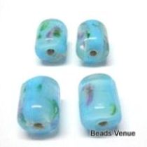  Lampwork Glass Beads -Tubes-Aqua- 10x8m 