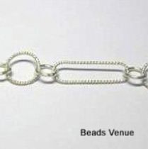  Sterling Silver Handmade Rectangle & Round link Chain 
