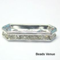  Rondelle Bar Silver Plated- 16 x 5mm