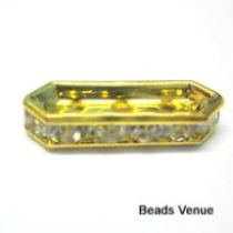Rondelle Bar Gold Plated- 16 x 5mm