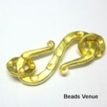 Vermeil Hammered Clasp W/ rings 22 x 9.4mm