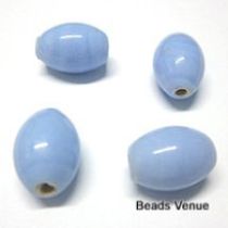  Glass Oval Beads- 11X9MM-Sky Blue(Waxy Opaque)