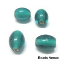  Glass Oval Beads- 11X9MM-Teal(Trans)