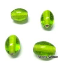  Glass Oval Beads- 11X9MM-Peridot(Trans)
