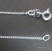  Sterling Silver Closed Cable Chain W/Clasp -50 cms. 