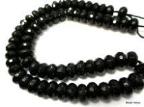  Black Onyx (dyed) Faceted Rondelle-6x10 mm - App.16