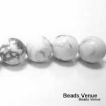  Howlite Natural White Round Beads - 12mm 