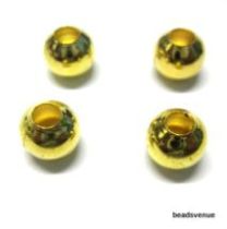  Round Beads -Plain Gold Plated- 4MM Wholesale Pack 