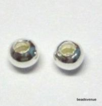  Round Beads -Plain Silver Plated- 4MM Wholesale Pack 