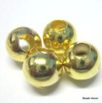  Round Beads -Plain Gold Plated- 10MM Wholesale Pack 