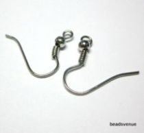  Ear Wire W/Ball & Coil -Surgical Steel -Wholesale pack 