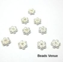 Sterling Silver Daisy Spacer Bead 4x1.3 mm Bright finish -Wholesale Pack
