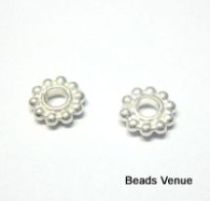 Sterling Silver Daisy Spacer Bead 5x1.4 mm Bright finish -Wholesale Pack
