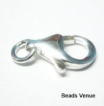 Sterling Silver Pear Clasp W/Open Ring-12.4 x7mm Wholesale Pack