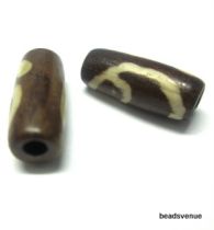 Bone Tube Bead Coffee Brown -15 x 6mm