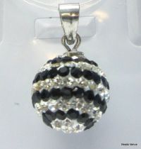 Pave Pendant Round Ball- 10mm -Crystal Jet