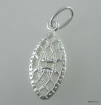 Sterling Silver Filigree Oval Charm--14x6.5mm