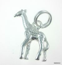 Sterling Silver Charm W/Spilt RING- Giraffe - 18.5mm 