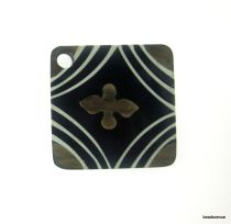 Horn Pendant-Hand Painted Square Shape 51mm