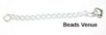 Sterling Silver Extension Chain 2 inch long W/SPILT RING/Puff Heart (7mm)