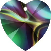 Swarovski  Heart Pendant 6228-14mm- Rainbow Dark