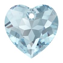Swarovski Crystal 6432 Heart Cut Pendant - 14.5 mm- Aquamarine
