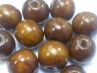 25M ROUND WOODEN BEADS DYED Brown(20 beads) 