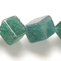  Green Aventurine Cubes side drill 6mm,handcrafted size varies,App.16
